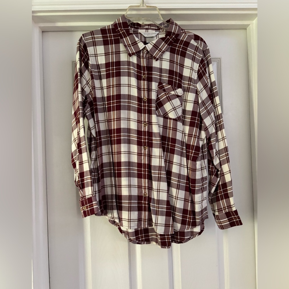 Christopher & Banks Plaid Button Down Top